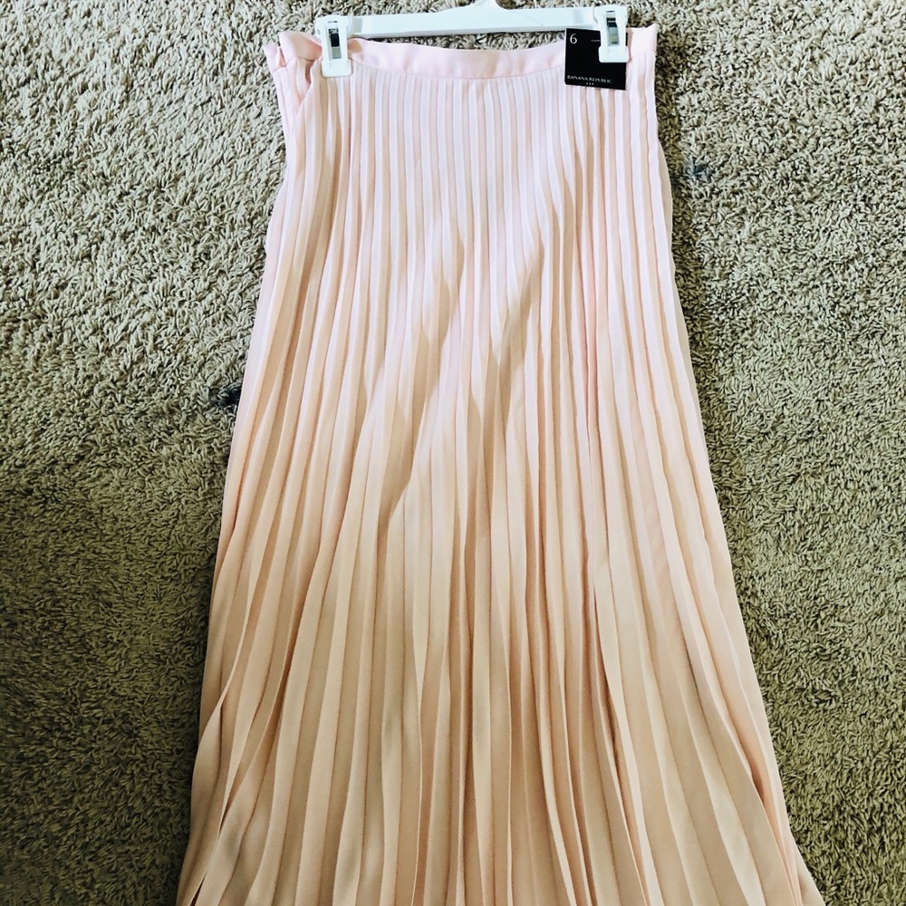 Banana Republic Blush Pleated Long Skirt